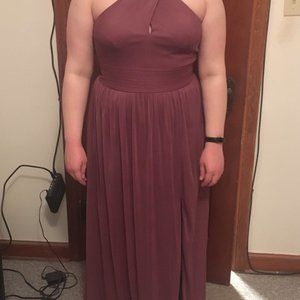 David's Bridal Celebrate Long Mesh Dress Chianti